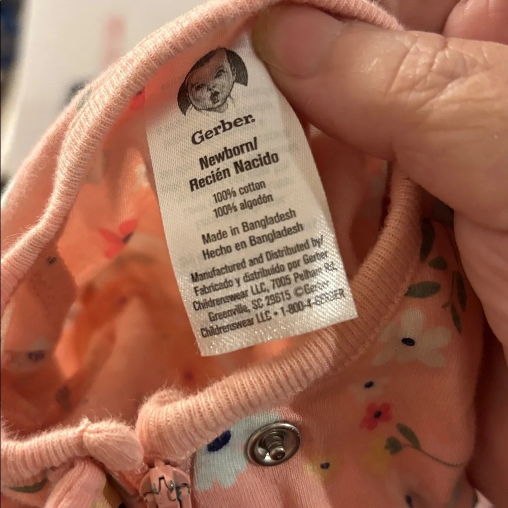 Gerber Pink Floral Kids onesie newborn